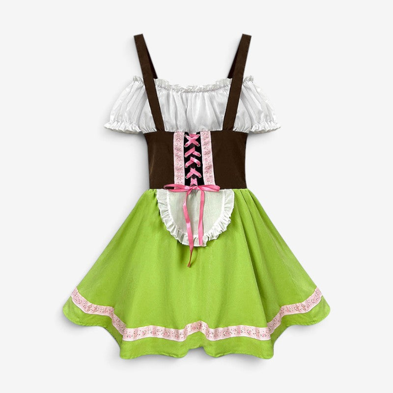 Playful traditional dress with ruffles for girls