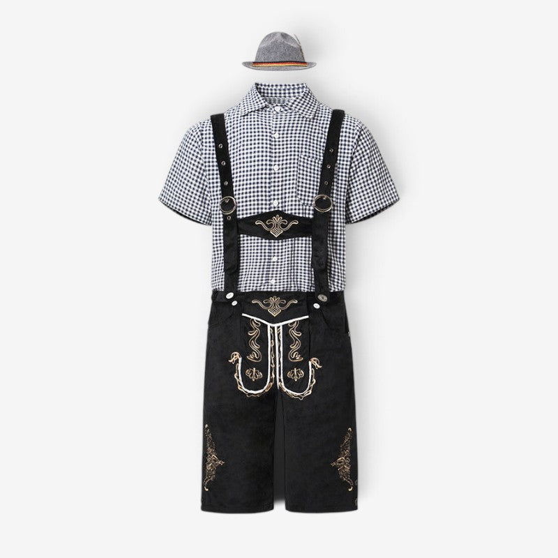 Trachten-Set für Herren mit Kniebundhose und Bluse