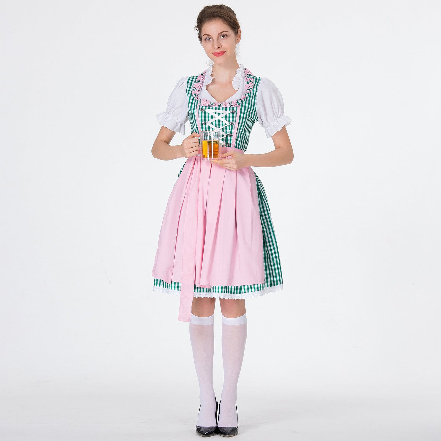 Dirndlkleid für Damen mit geraffter Schürze