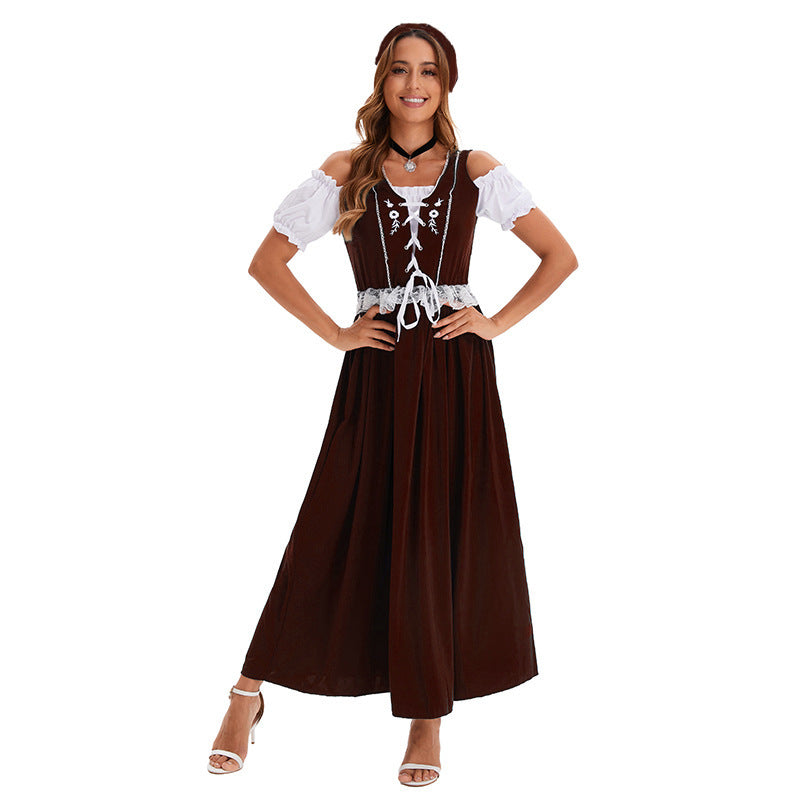Women’s dirndl dress in an elegant style with lacing