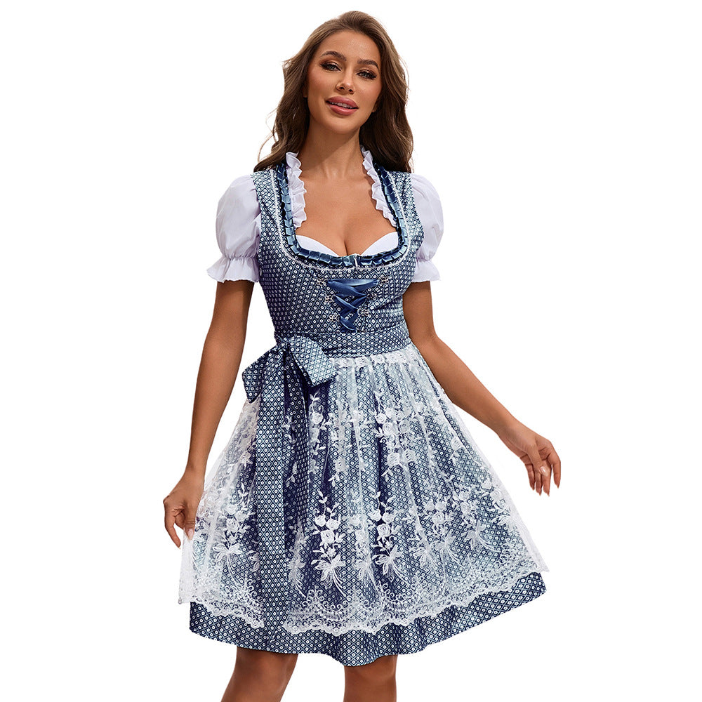Oktoberfest-Dirndl für Damen mit Spitzen und Rüschen
