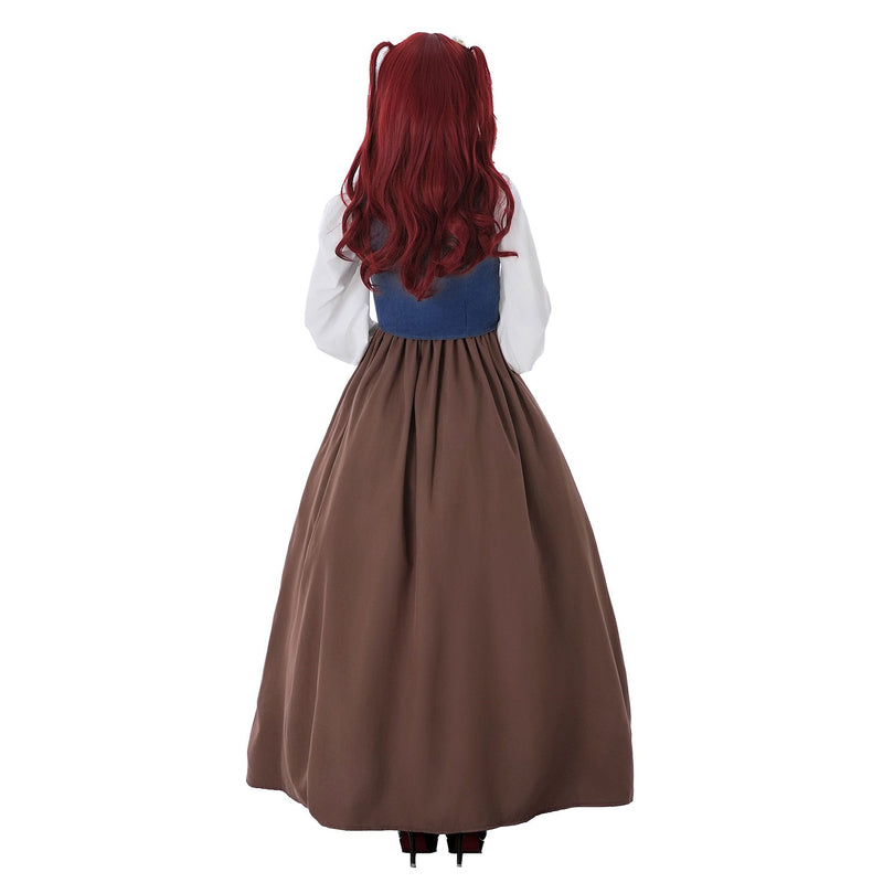 Dirndlkleid für Damen mit Schnürmieder und Rüschenärmeln
