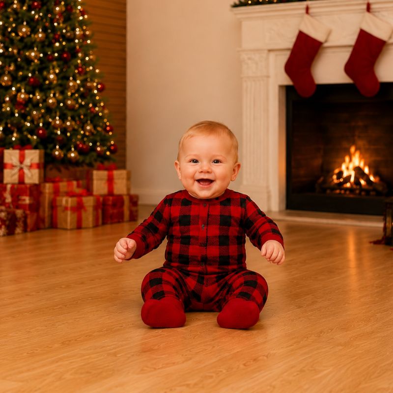 Christmas family-matching pajama set - Santa hat and antlers