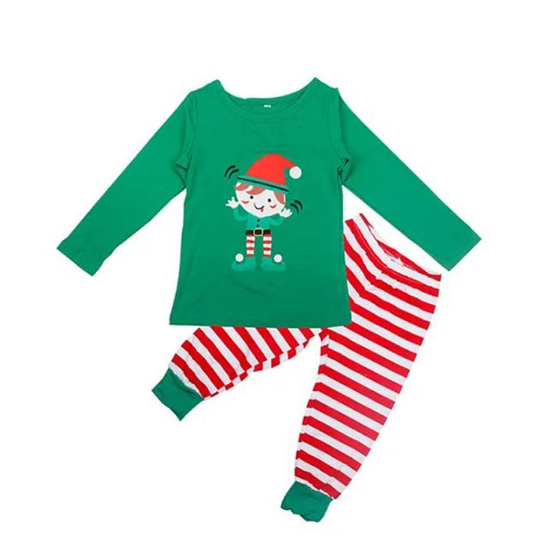 Weihnachtspyjama im Familienlook – Weihnachtliches Elfenmotiv