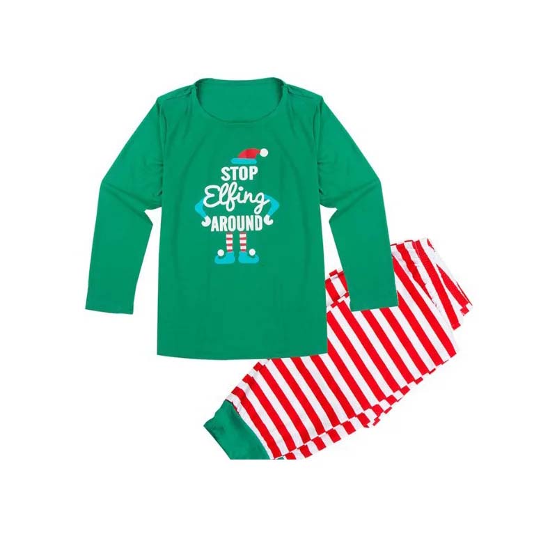 Weihnachtspyjama im Familienlook – Weihnachtliches Elfenmotiv