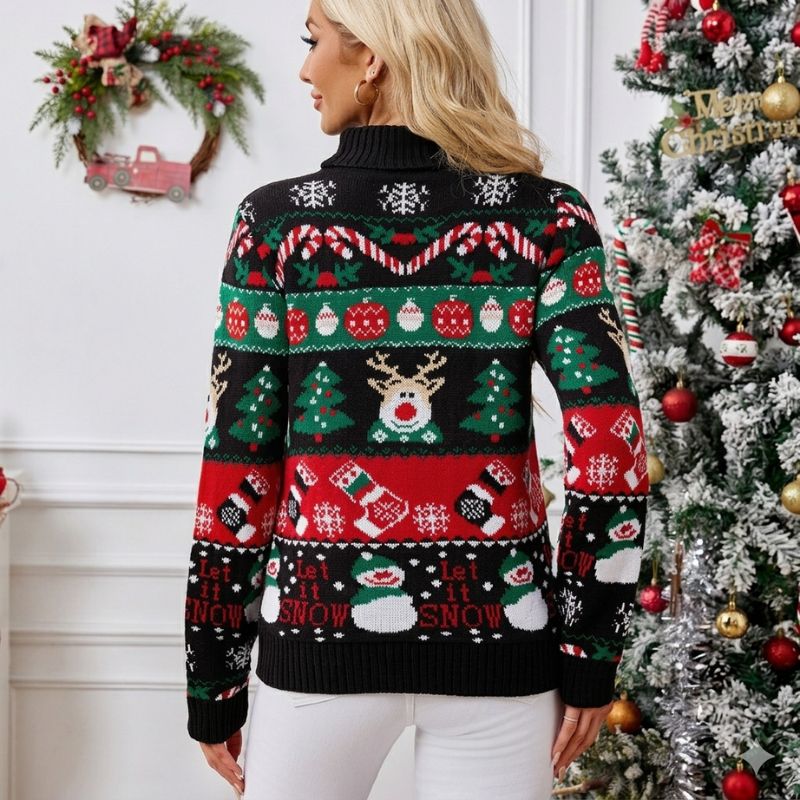 Julesweater til kvinder – rullekrave