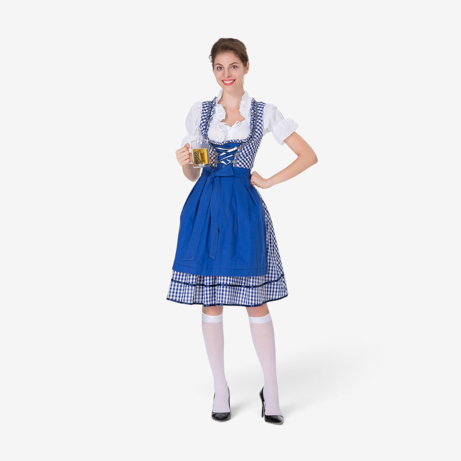 Dirndlkleid für Damen mit geraffter Schürze