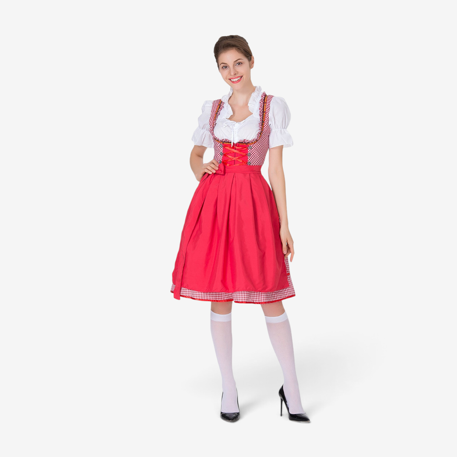Dirndlkleid für Damen mit geraffter Schürze