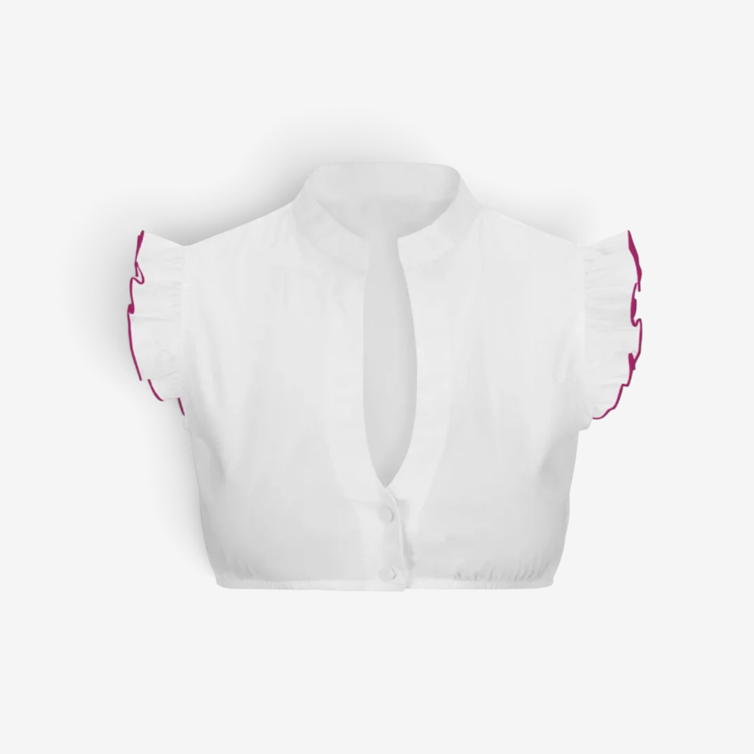 Dirndlbluse für Damen im eleganten Stil mit Knöpfen