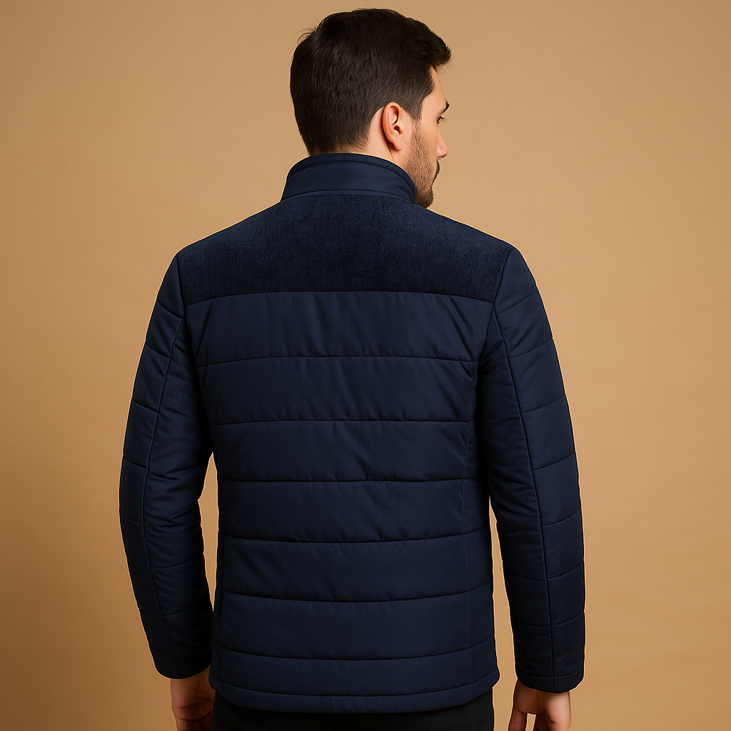 Herren Fleece Zip-Jacke mit hohem Kragen – Warm und leicht