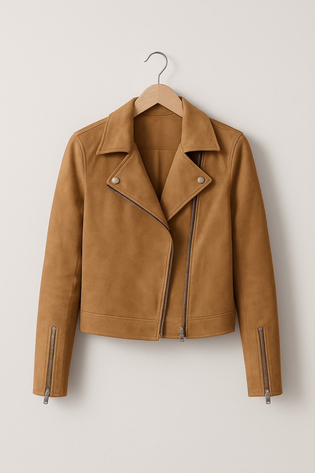Wildleder-Look Bikerjacke für Frauen | Cool & Elegant
