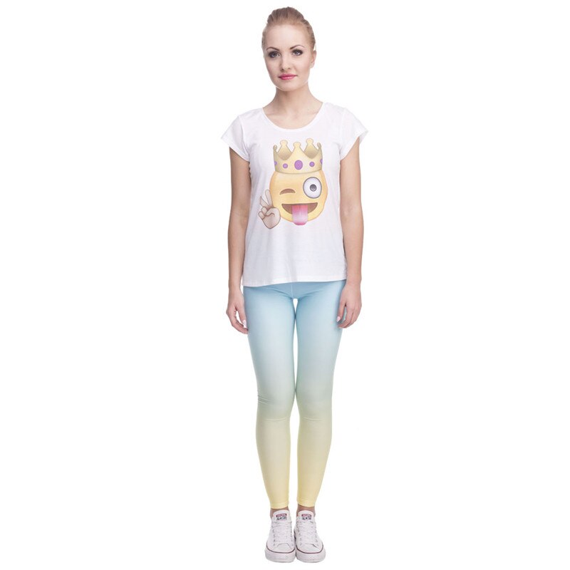 Heiße Verkaufsmode Ombre Gelb Bedruckte Damen Slim Fit Leggings Workout-Hosen Freizeit Polyester Hosen Leggings