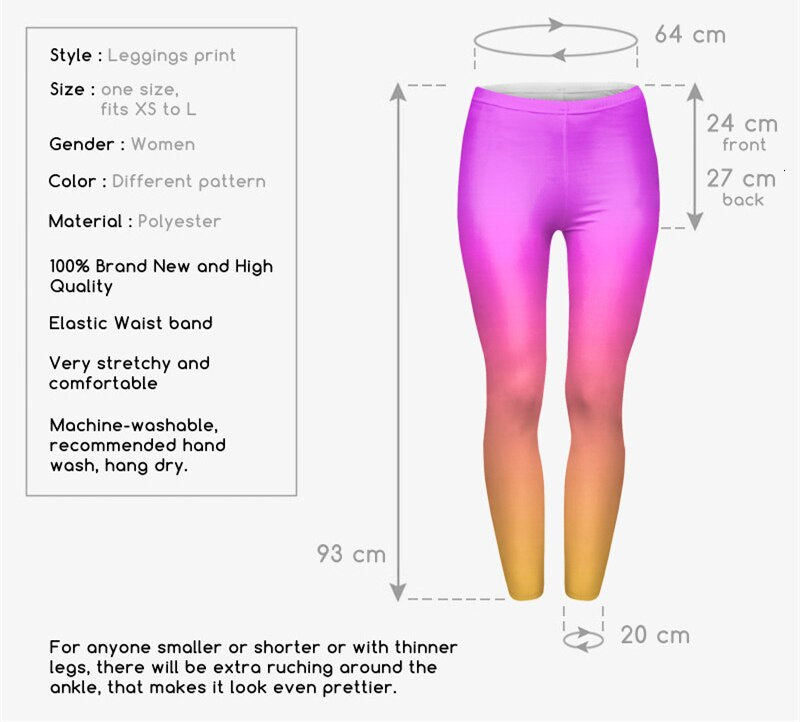 Heiße Verkaufsmode Ombre Gelb Bedruckte Damen Slim Fit Leggings Workout-Hosen Freizeit Polyester Hosen Leggings