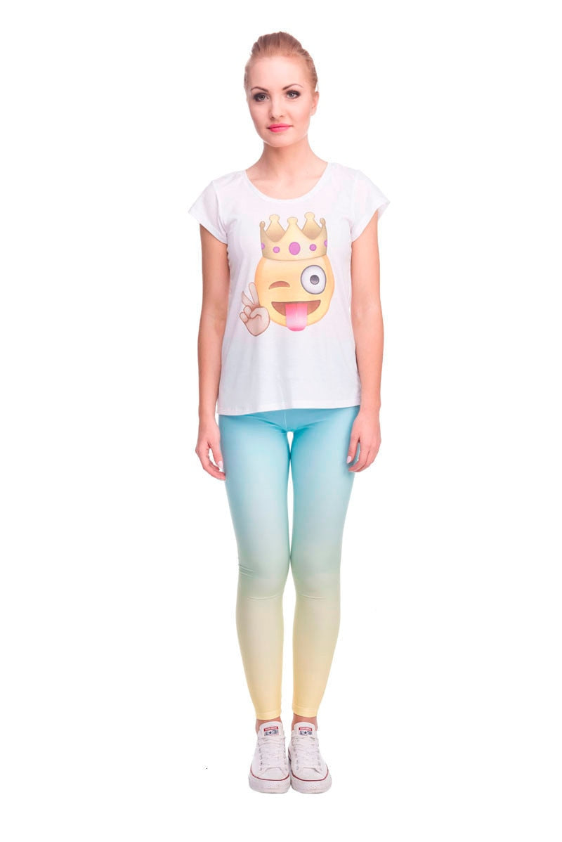 Heiße Verkaufsmode Ombre Gelb Bedruckte Damen Slim Fit Leggings Workout-Hosen Freizeit Polyester Hosen Leggings
