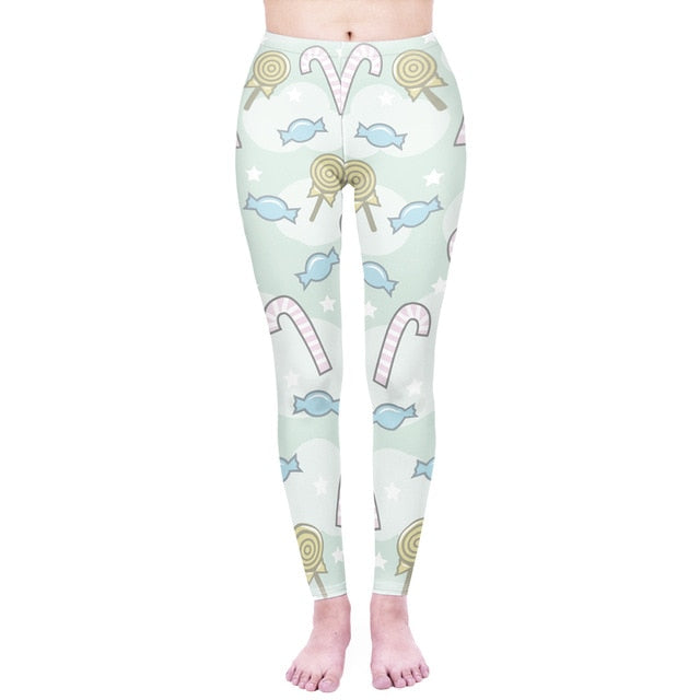 Mode Frauen Leggings Pink Tropics Druck mit Multicolor-Muster Leggings Hohe Elastizität Fitnesshosen Leggings