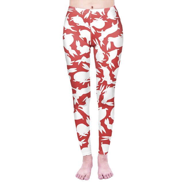 Mode Frauen Leggings Pink Tropics Druck mit Multicolor-Muster Leggings Hohe Elastizität Fitnesshosen Leggings