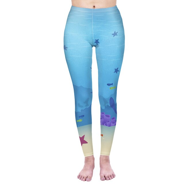 Mode Frauen Leggings Pink Tropics Druck mit Multicolor-Muster Leggings Hohe Elastizität Fitnesshosen Leggings
