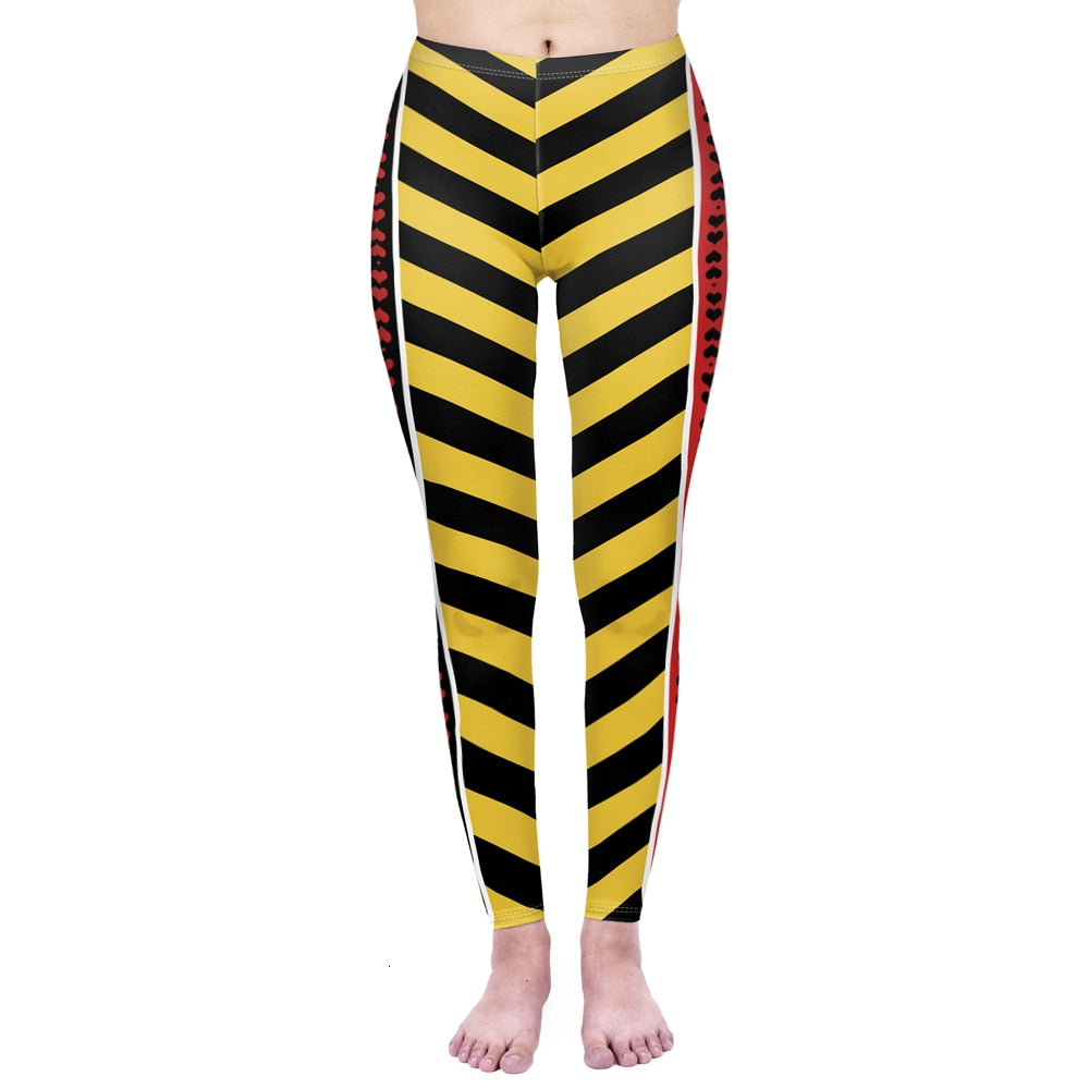 Mode Frauen Leggings Pink Tropics Druck mit Multicolor-Muster Leggings Hohe Elastizität Fitnesshosen Leggings