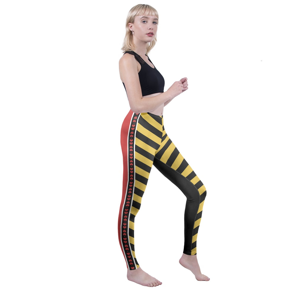 Mode Frauen Leggings Pink Tropics Druck mit Multicolor-Muster Leggings Hohe Elastizität Fitnesshosen Leggings