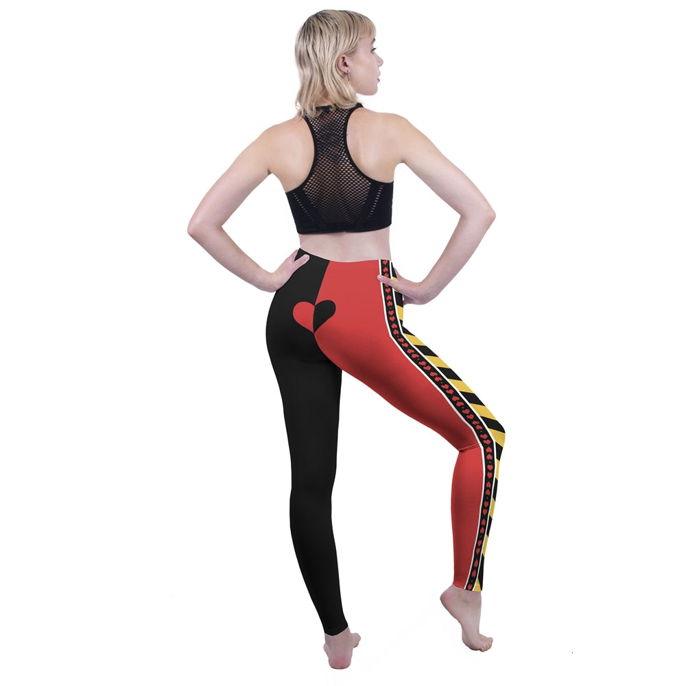 Mode Frauen Leggings Pink Tropics Druck mit Multicolor-Muster Leggings Hohe Elastizität Fitnesshosen Leggings