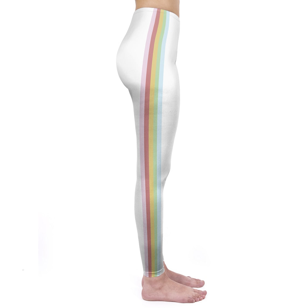 Mode Frauen Leggings Pink Tropics Druck mit Multicolor-Muster Leggings Hohe Elastizität Fitnesshosen Leggings
