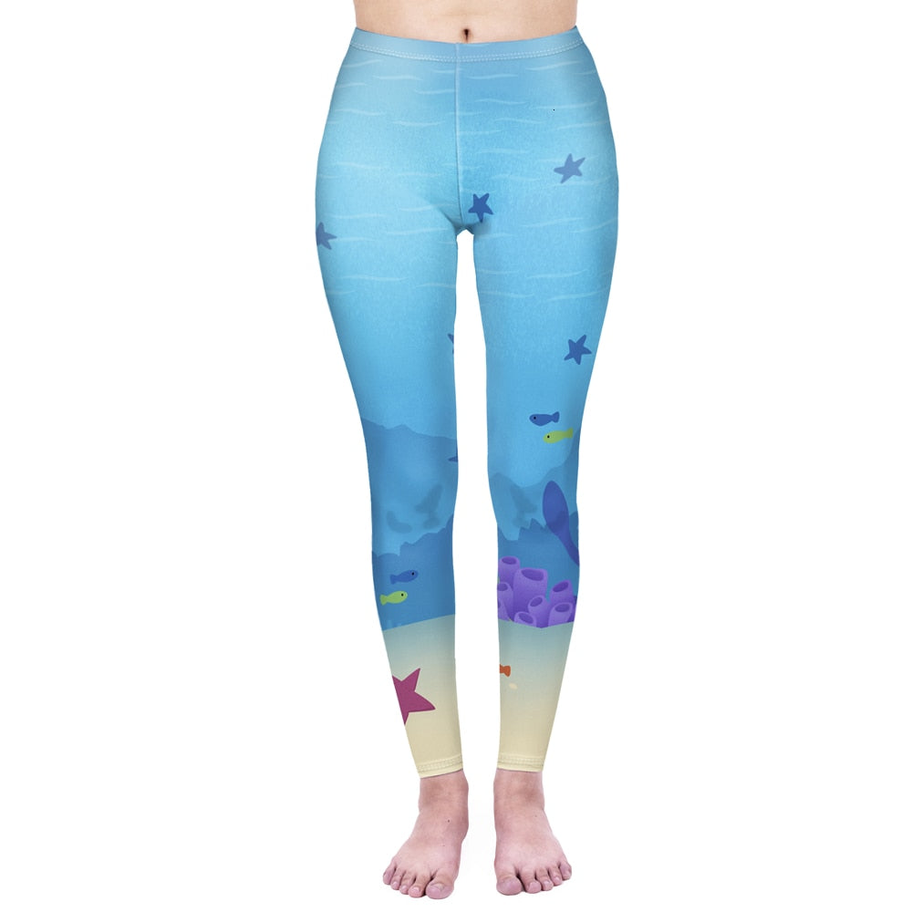 Mode Frauen Leggings Pink Tropics Druck mit Multicolor-Muster Leggings Hohe Elastizität Fitnesshosen Leggings