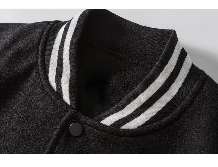 Weiche Fleece-Patch-Leder-Patchwork-Baseballjacke für Herren Herbst Baggy All-Match College-Stil Bomberjacken Paare