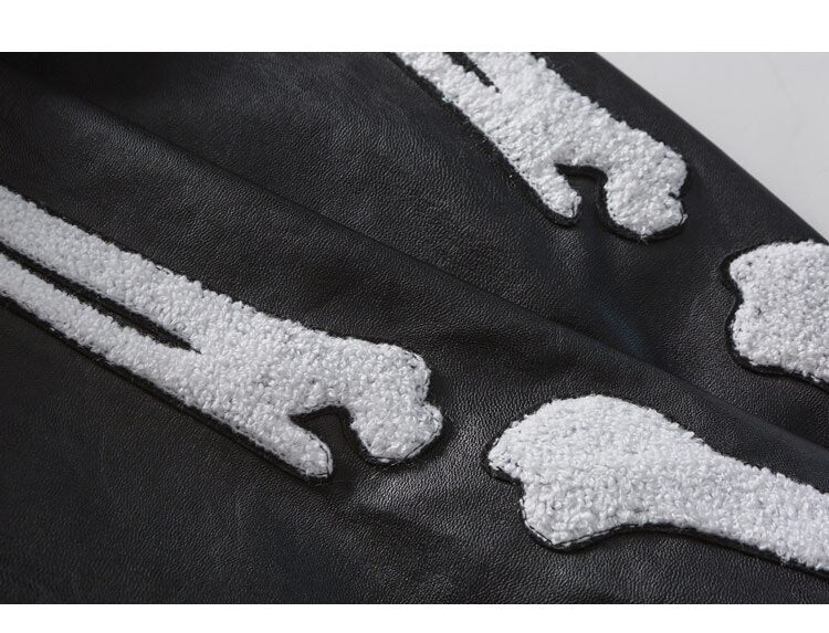 Weiche Fleece-Patch-Leder-Patchwork-Baseballjacke für Herren Herbst Baggy All-Match College-Stil Bomberjacken Paare