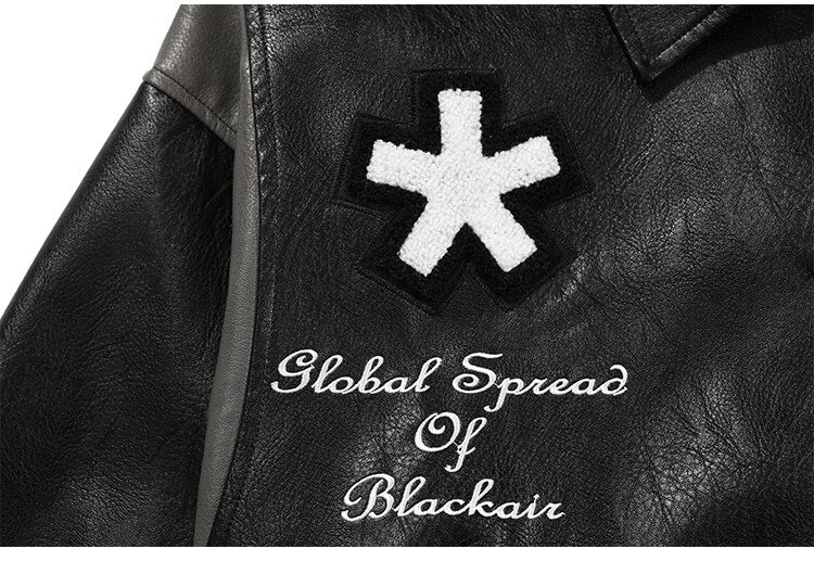 Jacke Herren Buchstaben Stickerei Patch Lederjacken Herbst Retro Baggy Punk Mode Coole Jacken Oberbekleidung Paar Streetwear