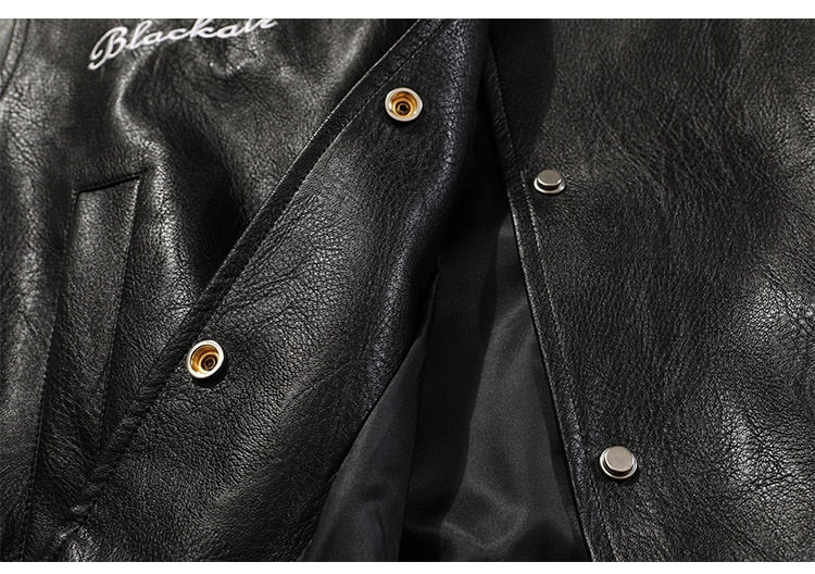 Jacke Herren Buchstaben Stickerei Patch Lederjacken Herbst Retro Baggy Punk Mode Coole Jacken Oberbekleidung Paar Streetwear