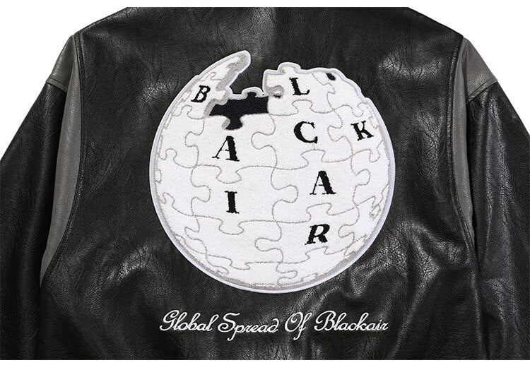 Jacke Herren Buchstaben Stickerei Patch Lederjacken Herbst Retro Baggy Punk Mode Coole Jacken Oberbekleidung Paar Streetwear