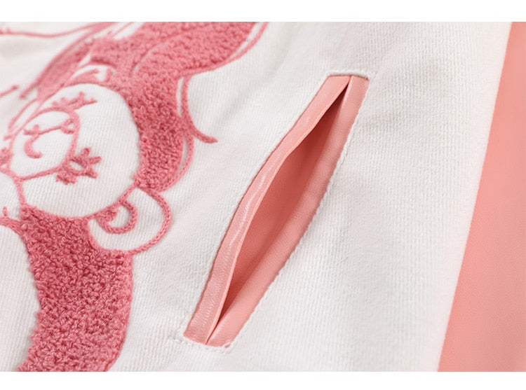 Jacke Männer Furry Cartoon Comics Mädchen Buchstaben Outwear Oversized College Stil Hipster Mäntel All-Match Streetwear