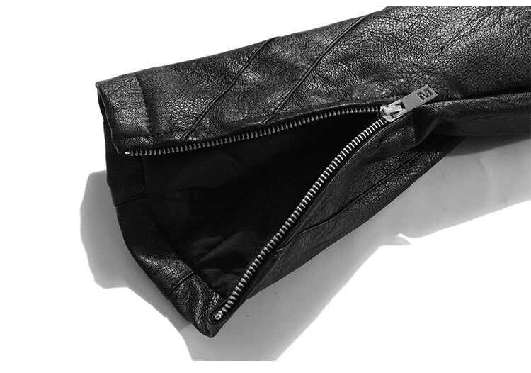 Dicke Leder Parkas Männer Buchstaben Reißverschluss Taschen Motorradjacke Winter Männer Lockere Mode Punk All-Match Oberbekleidung Unisex