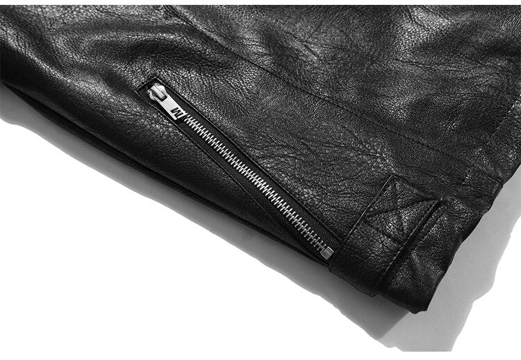 Dicke Leder Parkas Männer Buchstaben Reißverschluss Taschen Motorradjacke Winter Männer Lockere Mode Punk All-Match Oberbekleidung Unisex
