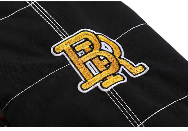 Dicker Baseballjacke Herren Karomuster Stickerei Knopf Bomberjacke Wintermode High Street Übergrößen Jacken Streetwear