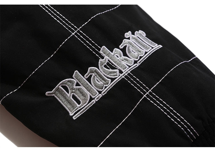 Dicker Baseballjacke Herren Karomuster Stickerei Knopf Bomberjacke Wintermode High Street Übergrößen Jacken Streetwear