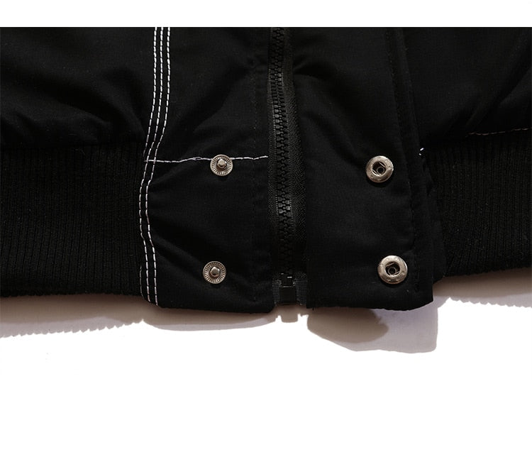 Dicker Baseballjacke Herren Karomuster Stickerei Knopf Bomberjacke Wintermode High Street Übergrößen Jacken Streetwear
