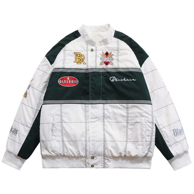 Dicker Baseballjacke Herren Karomuster Stickerei Knopf Bomberjacke Wintermode High Street Übergrößen Jacken Streetwear