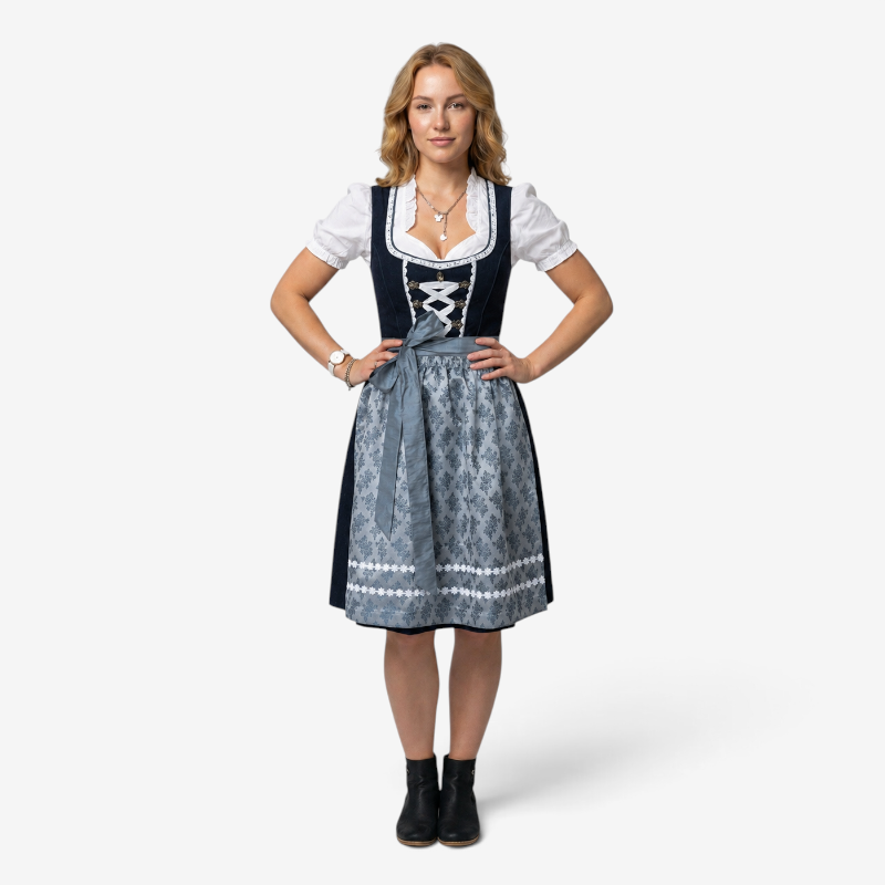 Dirndl-kjole til kvinder i traditionel stil med snørelukning