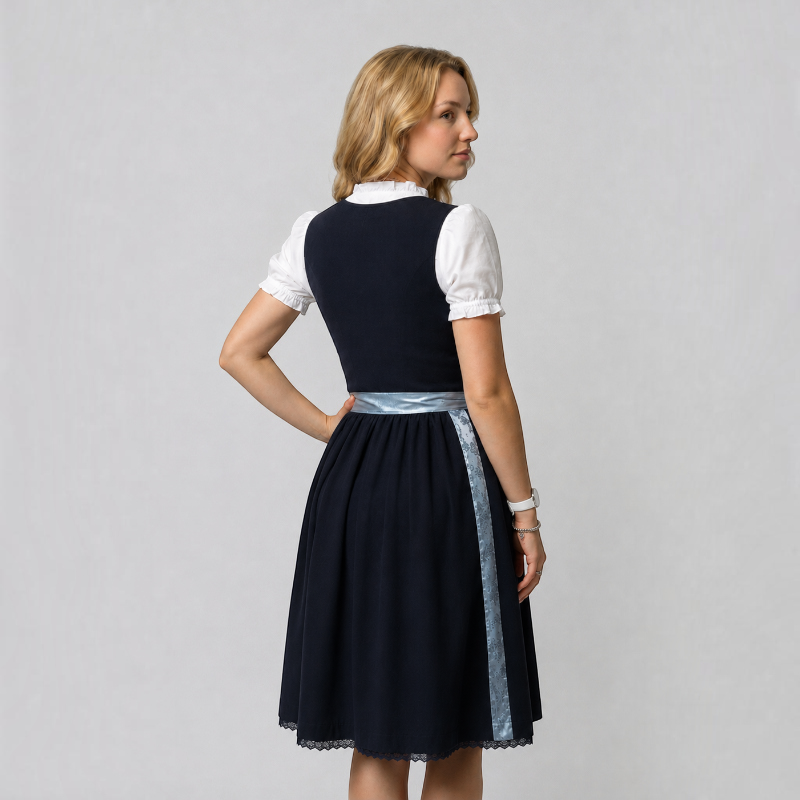 Dirndl-kjole til kvinder i traditionel stil med snørelukning