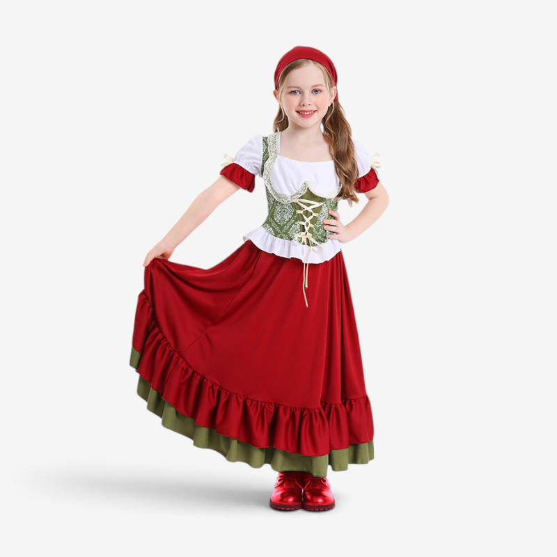 Traditionelles Dirndl-Set mit Mieder für Mädchen