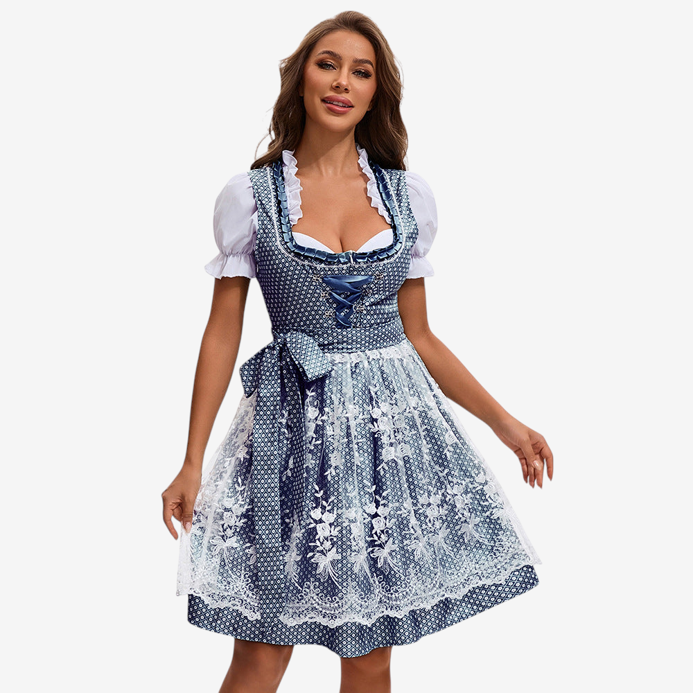 Oktoberfest-Dirndl für Damen mit Spitzen und Rüschen